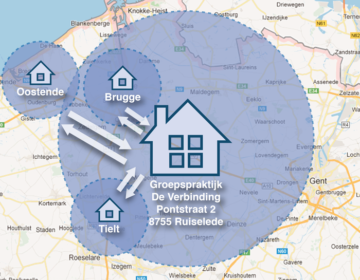 contact - kaart - Groepspraktijk De Verbinding